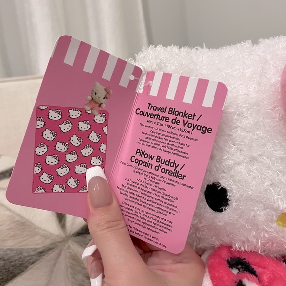 SOLD Hello Kitty Sanrio Travel Blanket & Plush Set Pink - Picture 3 of 6